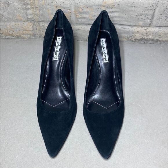 NWOB MSRP $229 Charles David Denise Suede Pointy Toe Pumps Women's Size 9.5 - Picture 2 of 6